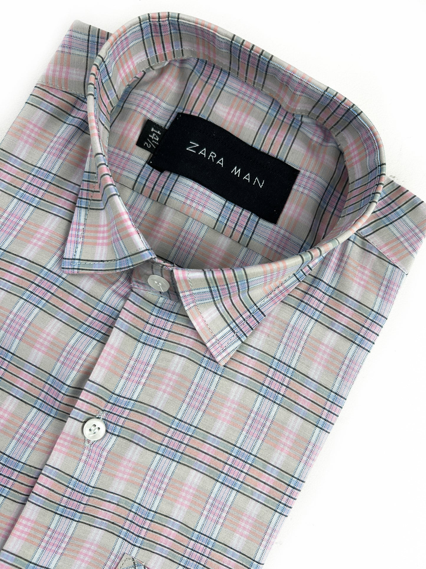 Light Pink Checks Formal Dress Shirt For Men MFS326