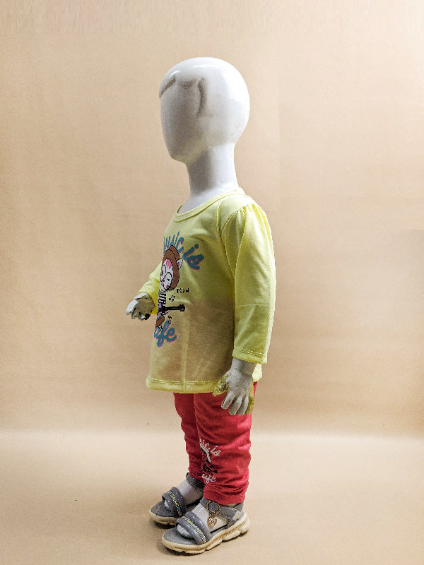 1Yr - 4Yrs Music Light Yellow Suit For Girls RG GS75