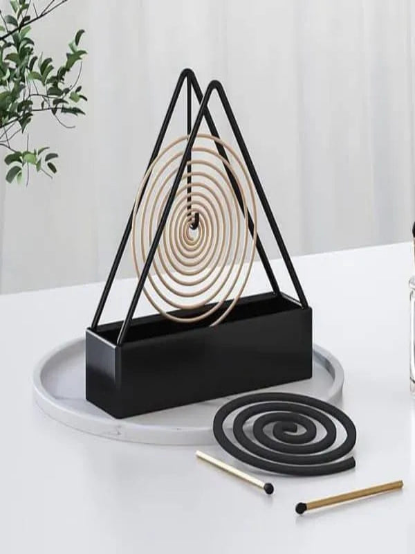 Black Coil Holder Stand Creative Mosquito Coil Holder Stand Triangle With Tray