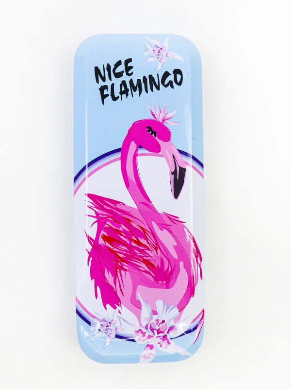 Nice Flamingo Metal Stationary Box Blue