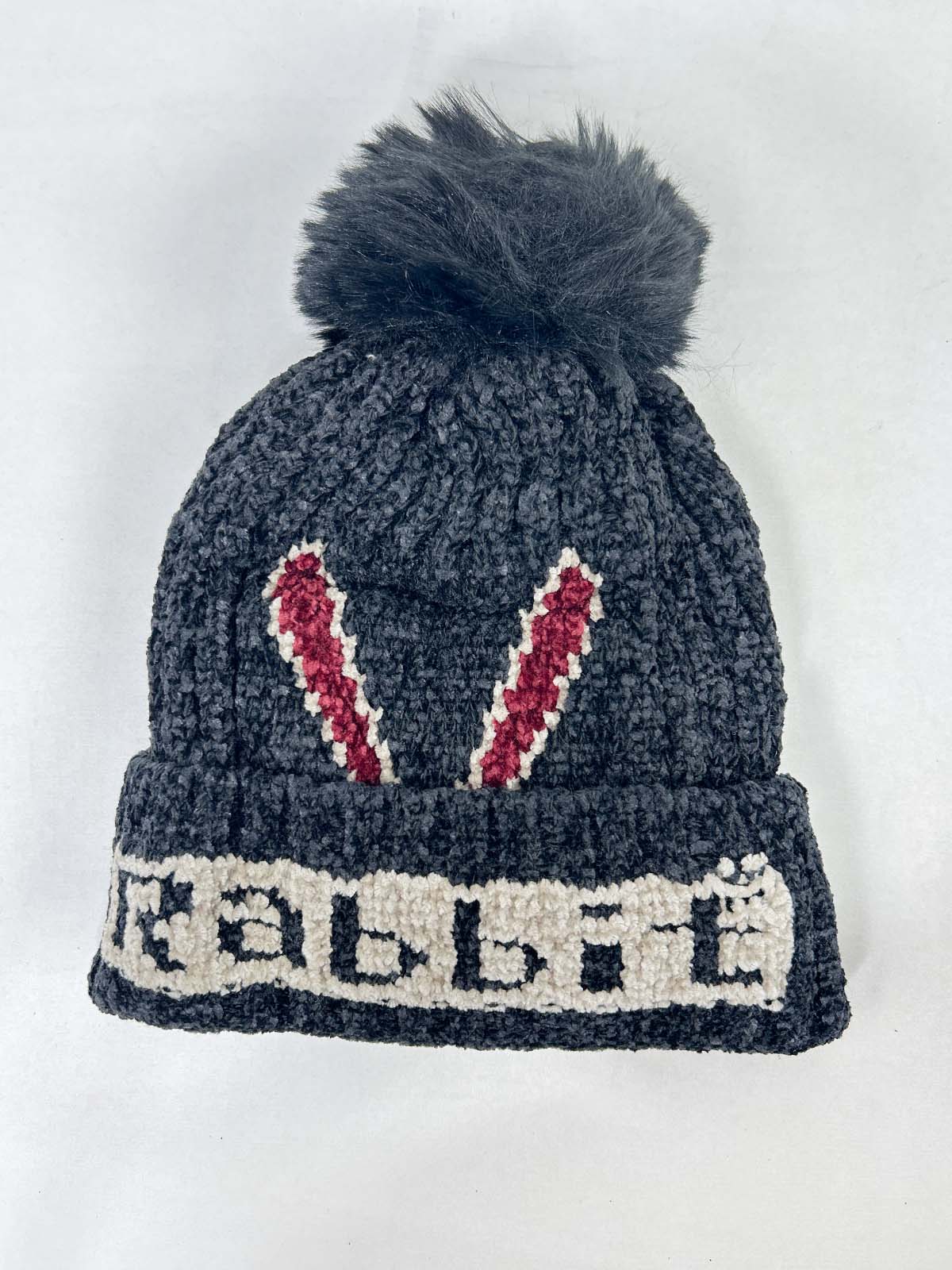 Rabbit Black Beanie Winter Cap For Kids BWC47