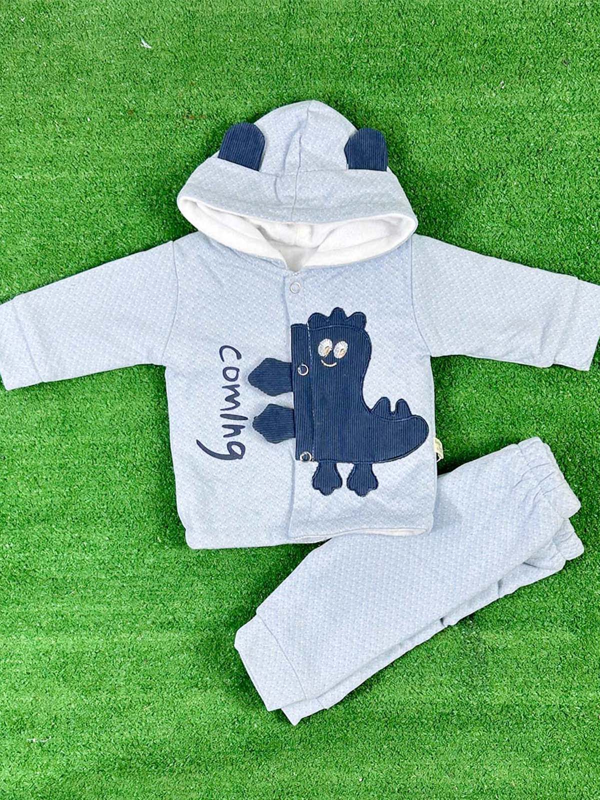 0Mth - 3Mth Fleece Blue Suit For Newborns NBS655