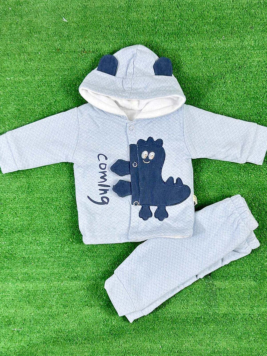 0Mth - 3Mth Fleece Blue Suit For Newborns NBS655
