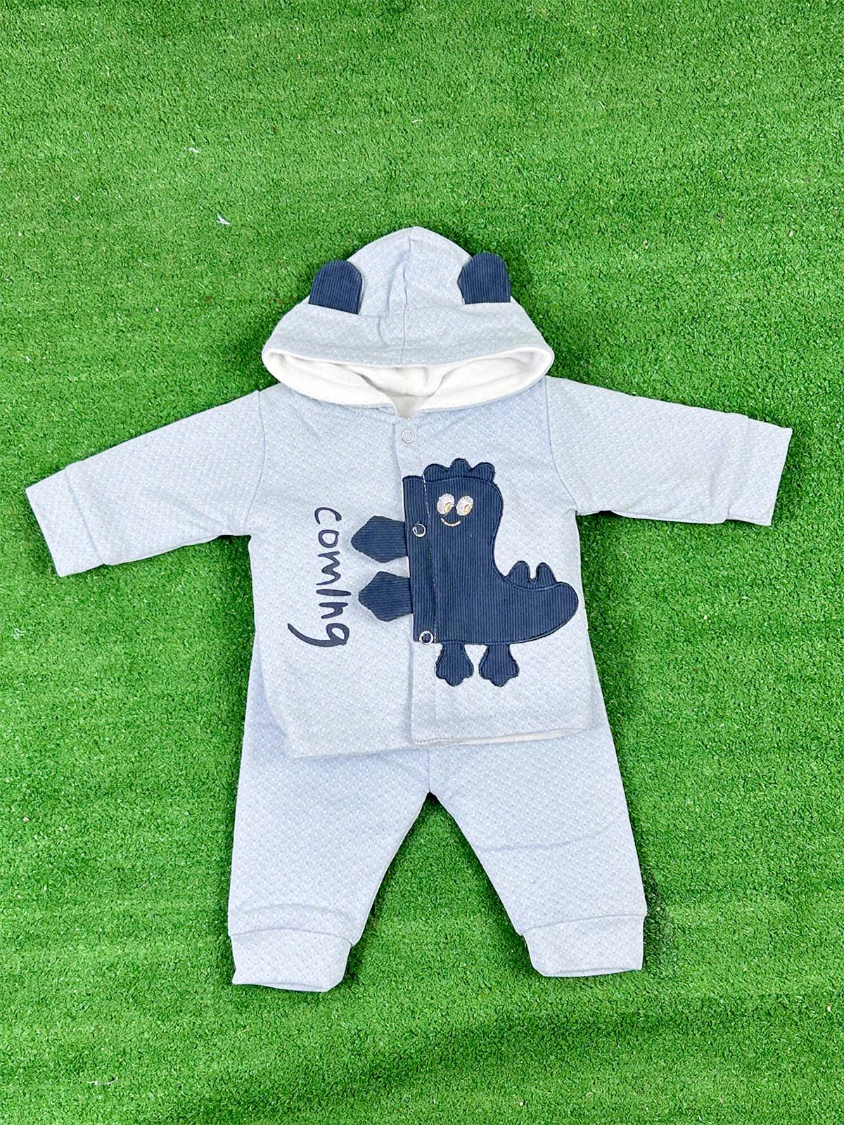 0Mth - 3Mth Fleece Blue Suit For Newborns NBS655