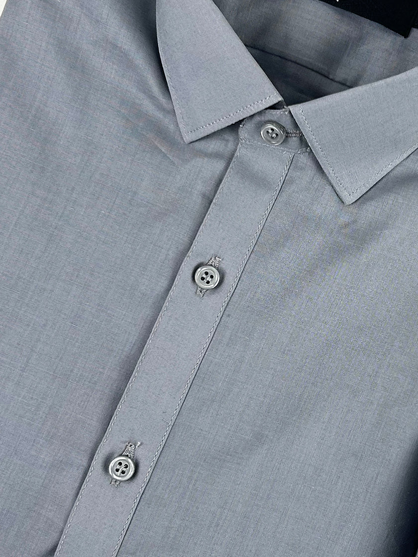744-2 Grey 100% Cotton Stitched Suit Kameez Shalwar For Men MSK147