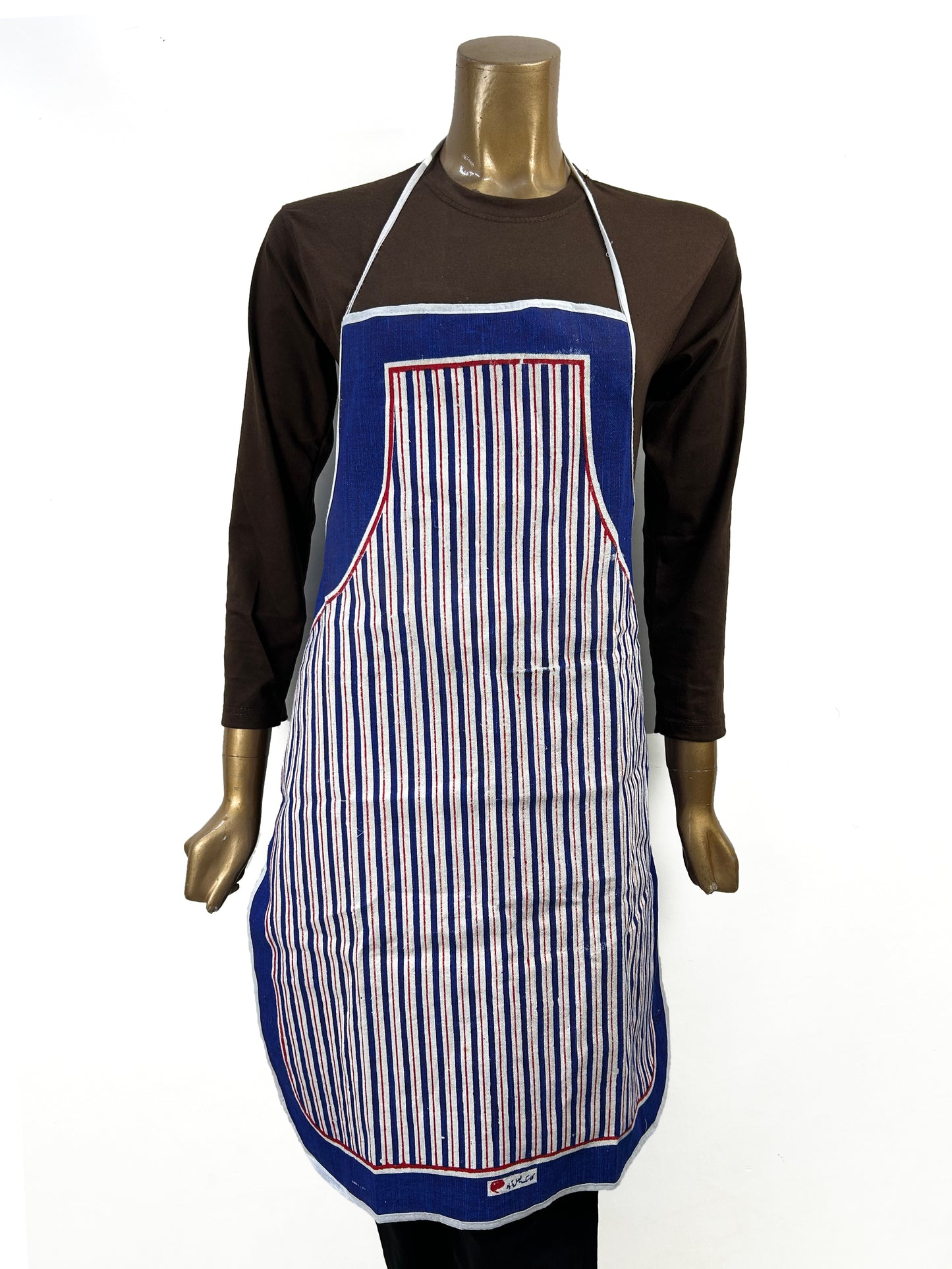 Blue Cotton Kitchen Cooking Apron With Front-Pocket KA14