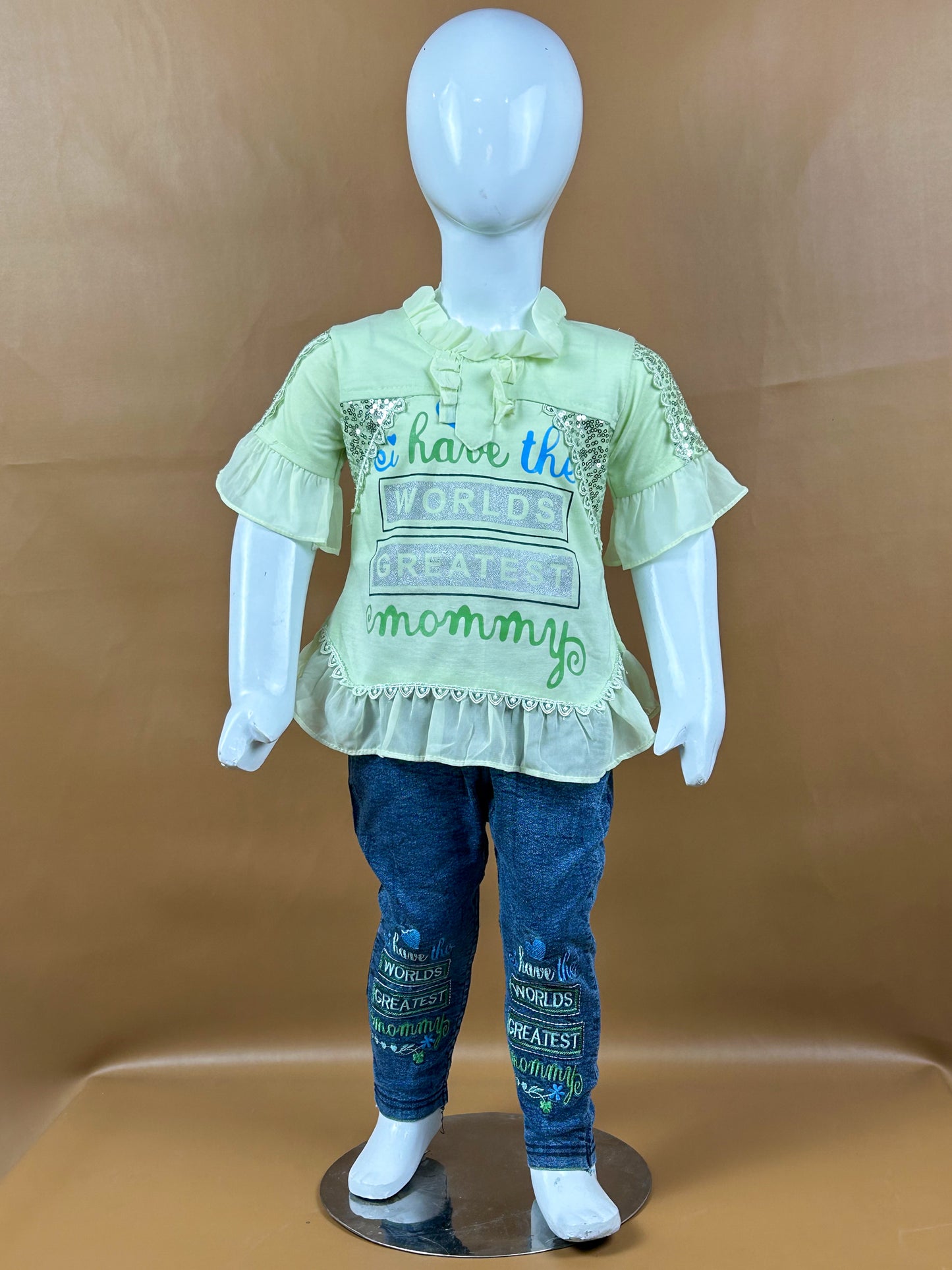 1Yr - 7Yrs Light Green World Suit For Girls RZ GS124
