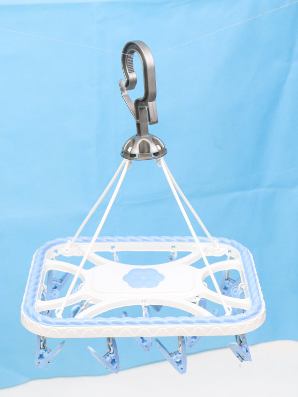 Newborn Clothes Hanger Design Square Shape Sky Blue