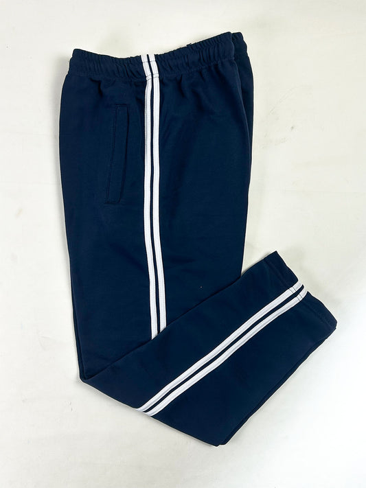 Navy Blue Double White Side Stripe Casual Trouser for Men MT249