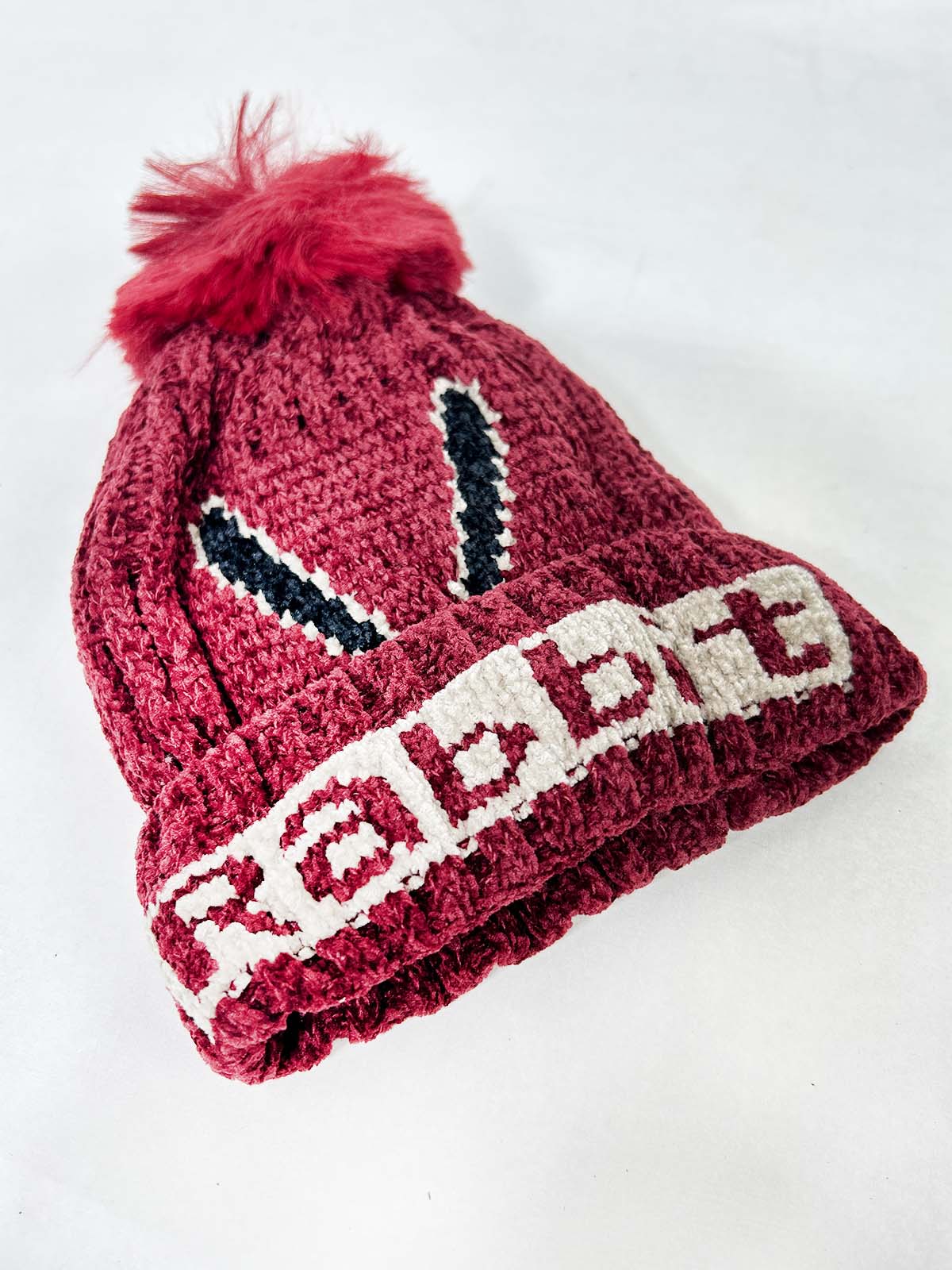 Rabbit Maroon Beanie Winter Cap For Kids BWC48