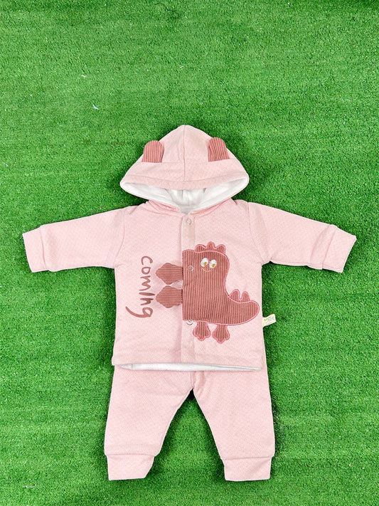 0Mth - 3Mth Fleece Pink Suit For Newborns NBS656