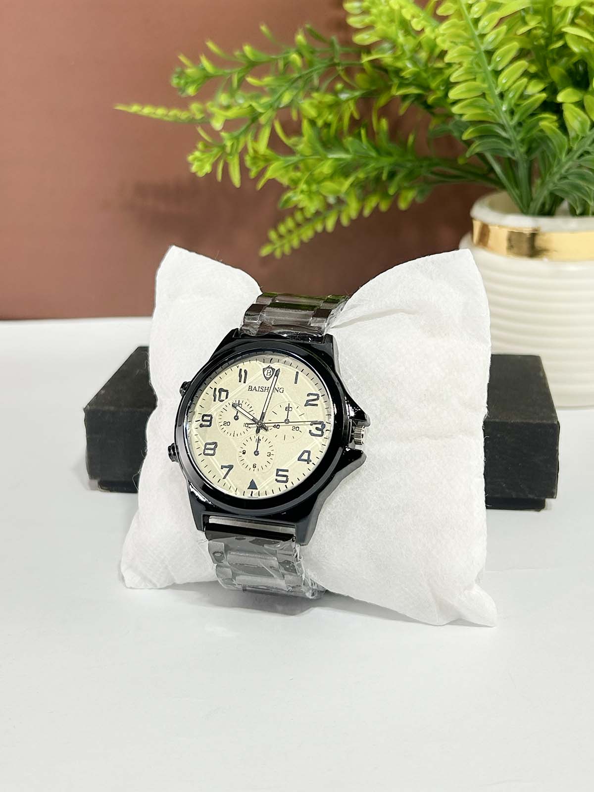 Black Stainless Steel Watch For Men MW209