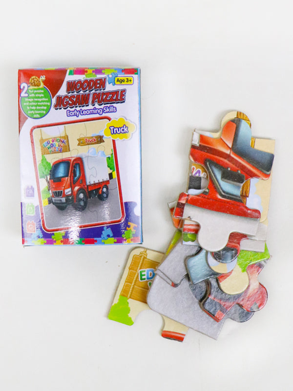 2 in 1 Wooden Jigsaw Puzzle Truck + Parrot