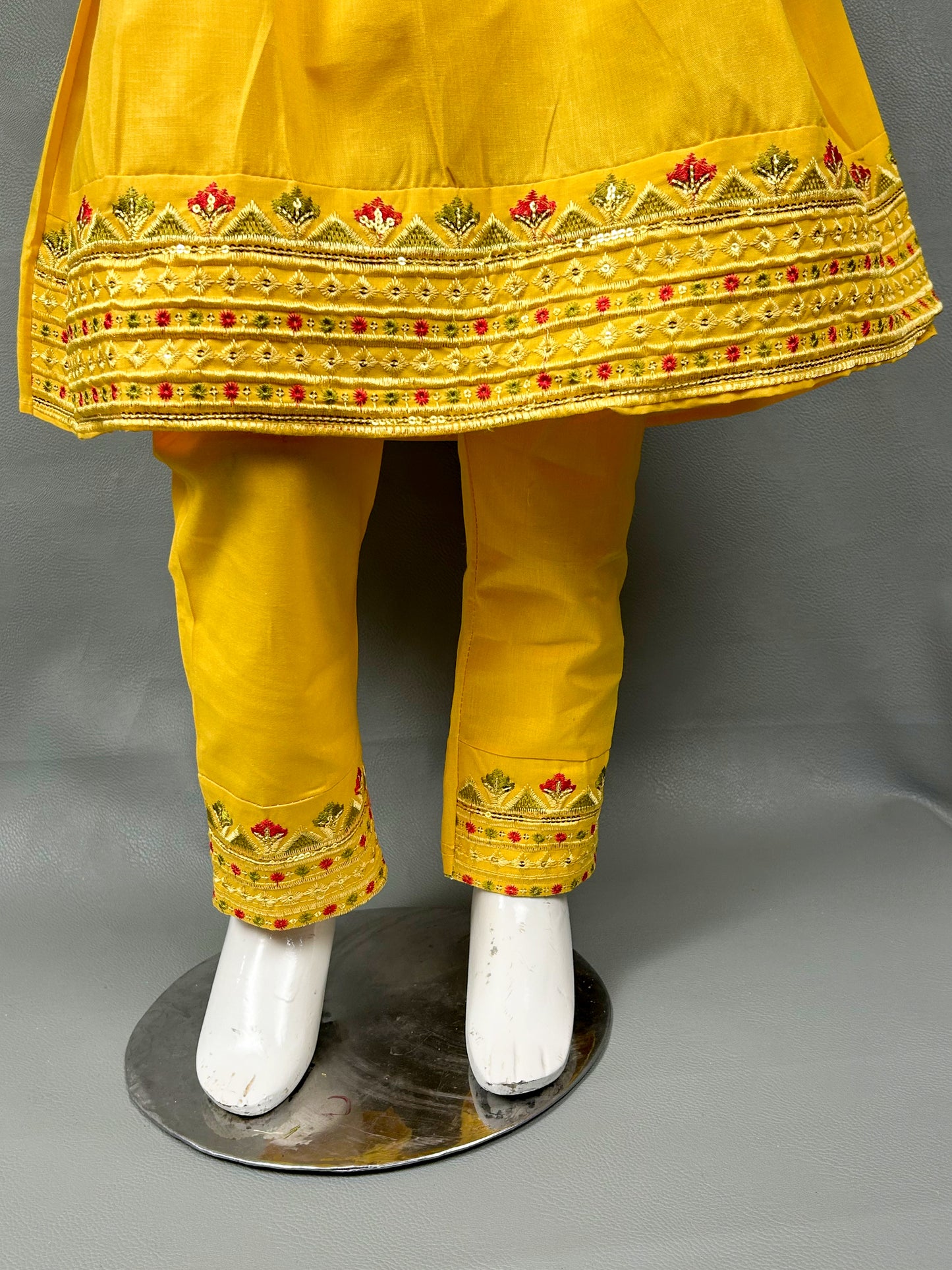 5Yr - 12Yrs Yellow Embroidered Suit For Girls RZ GS133