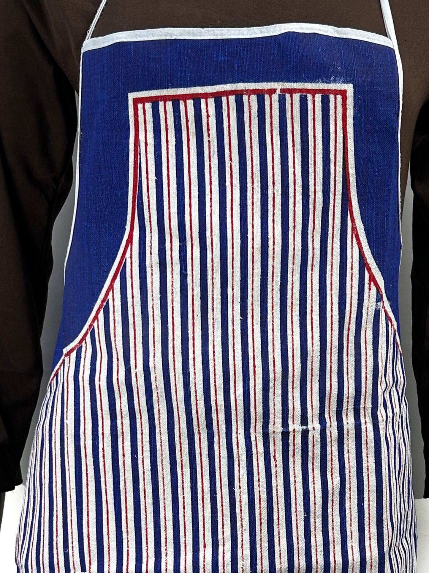 Blue Cotton Kitchen Cooking Apron With Front-Pocket KA14