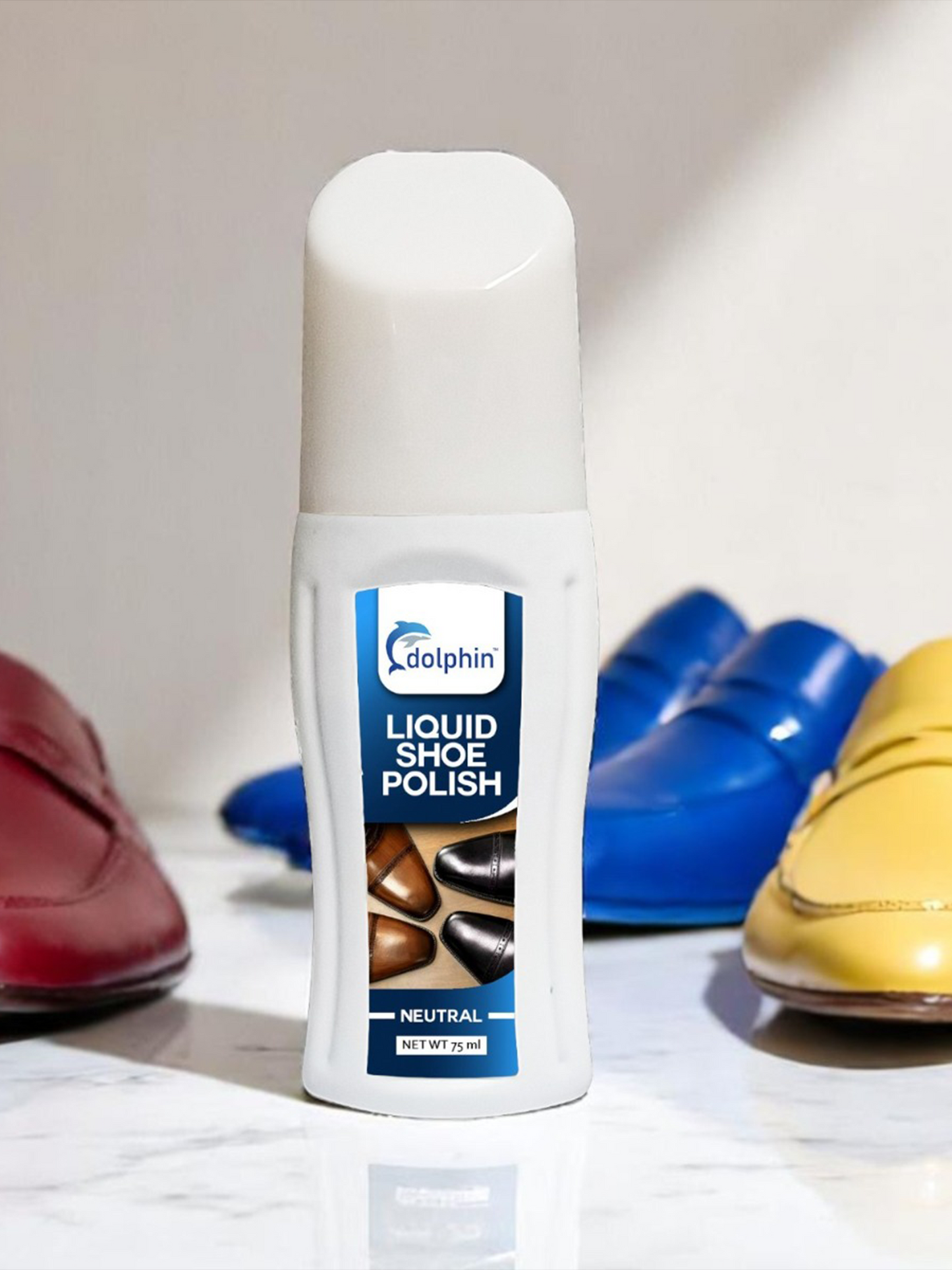 Dolphin Liquid Shoe Polish Natural 75ml SP08