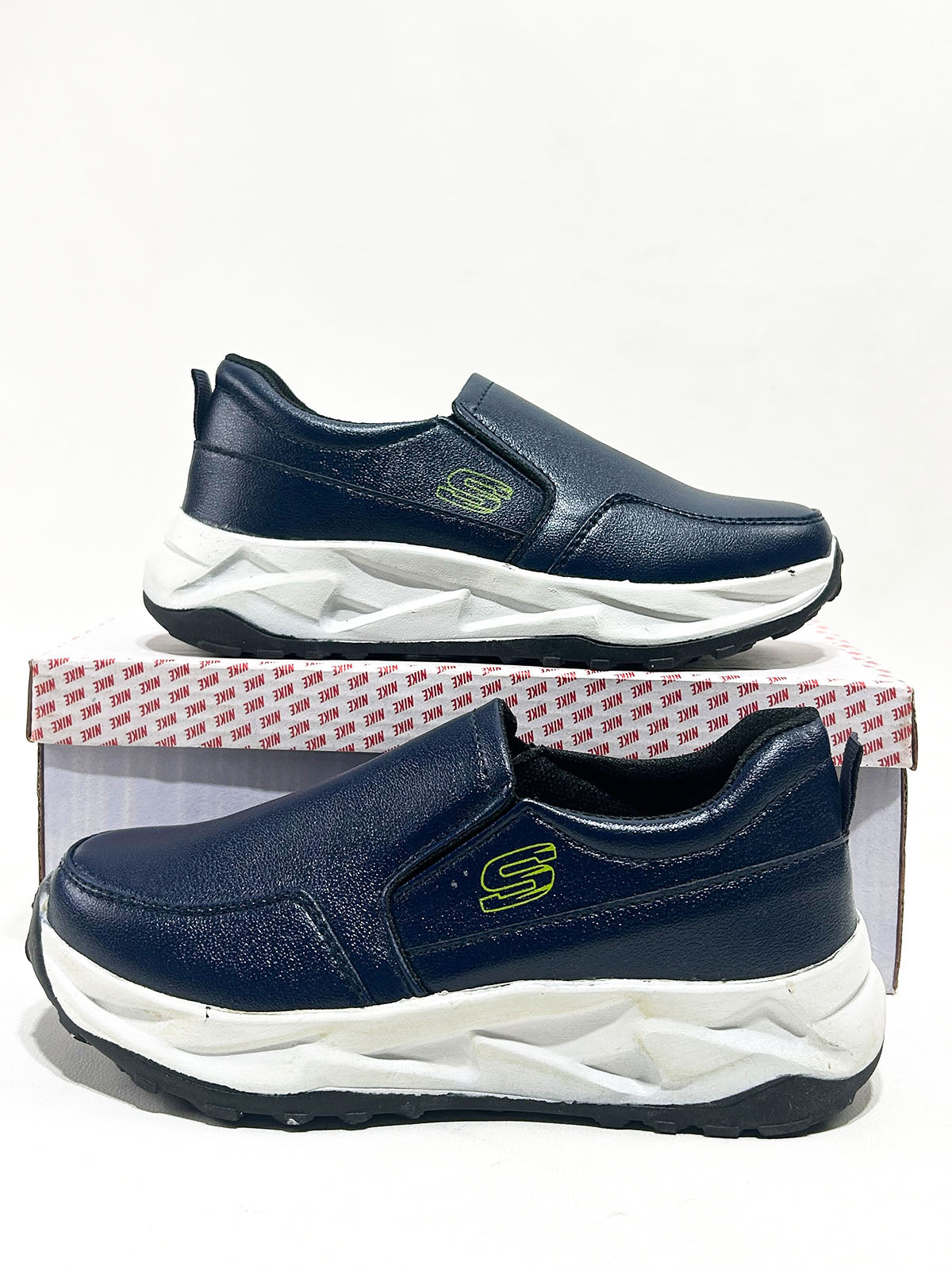 Navy Blue Classic Slip-On Shoes For Men MJS254
