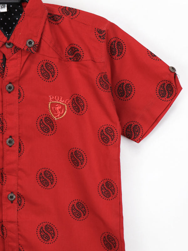 MG Boys Casual Shirt 5Yrs - 10Yrs Polo Red