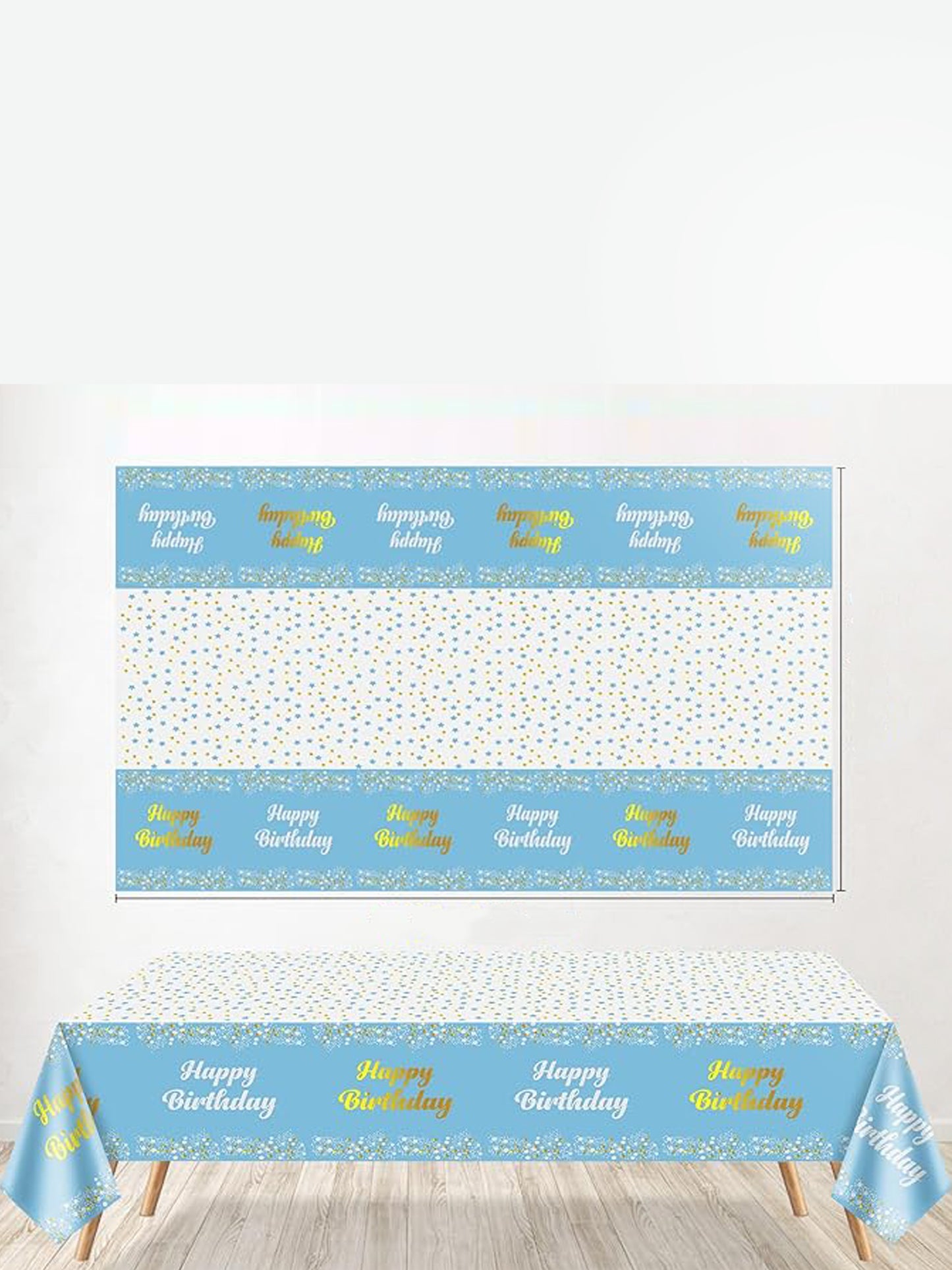 Birthday Plastic Table Cover 54×72 - Sky Blue
