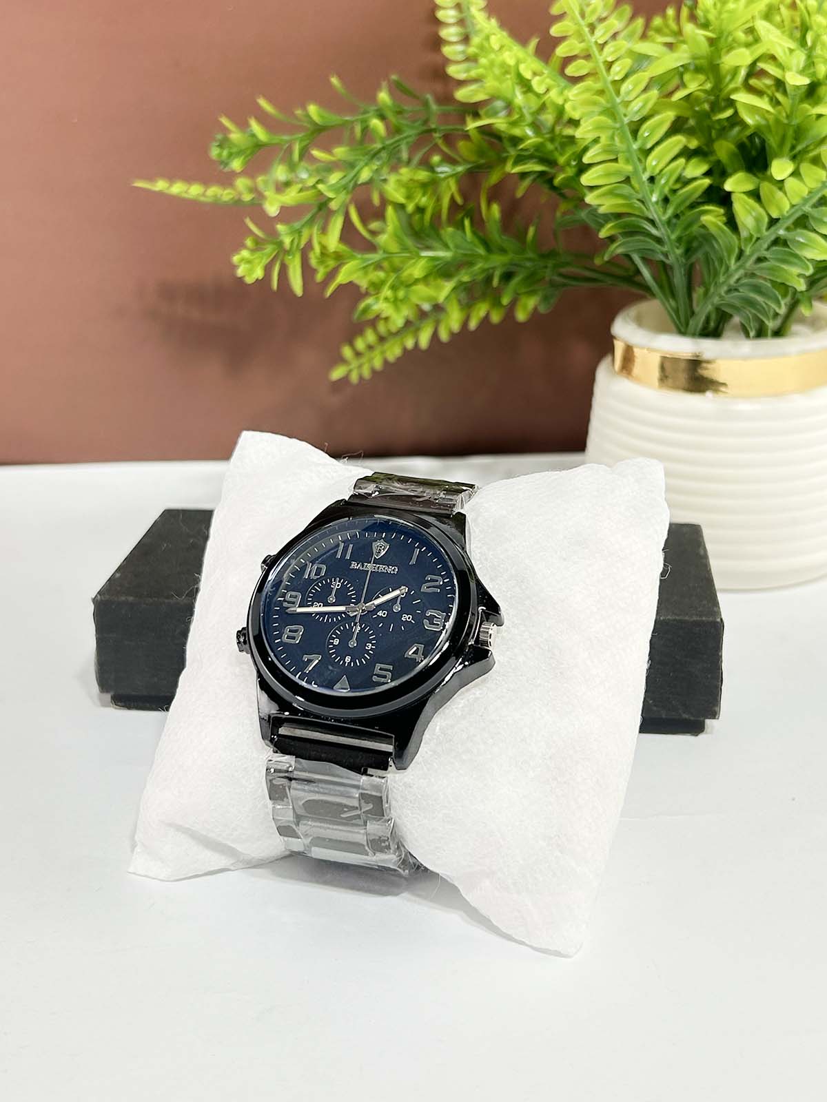 Black Stainless Steel Watch For Men MW210
