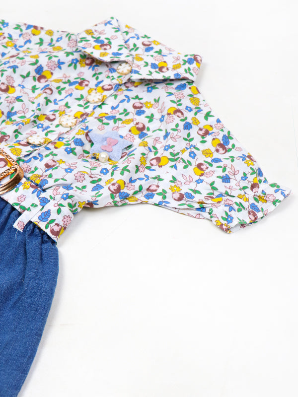BG Girls Suit 1Yr - 4Yr Flower Designed White