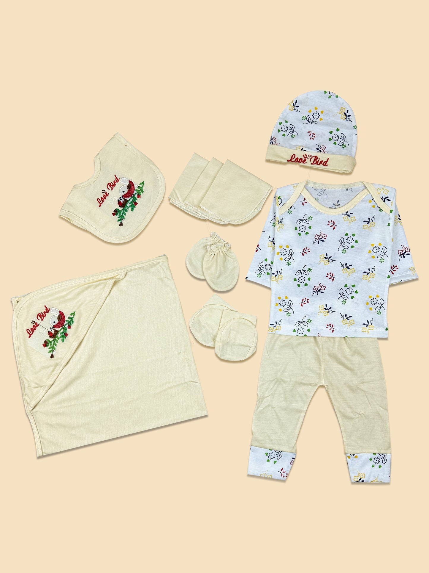 0Mth - 3Mth Love Light Yellow 10Pcs Gift Set For Newborn NBGS116