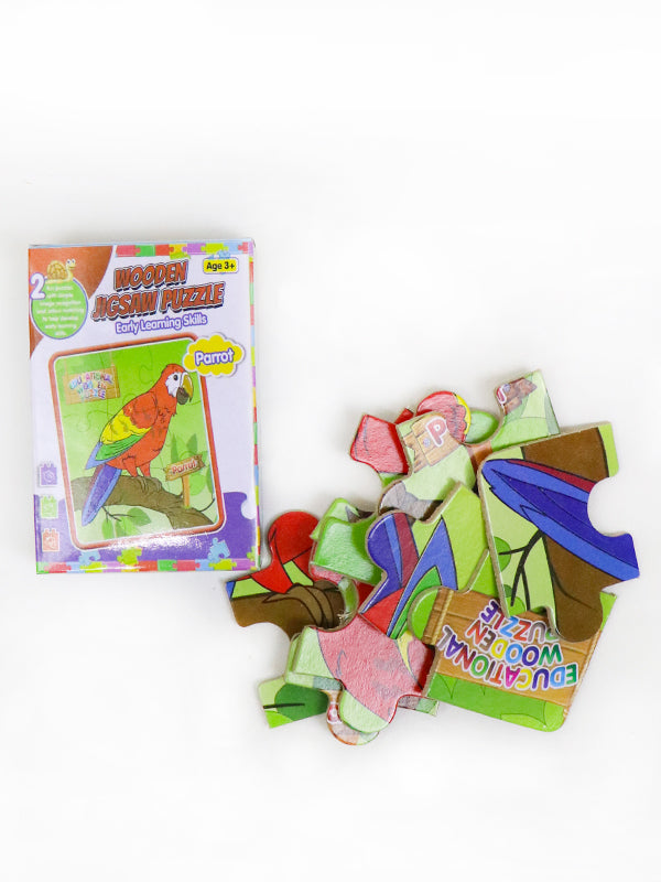2 in 1 Wooden Jigsaw Puzzle Truck + Parrot