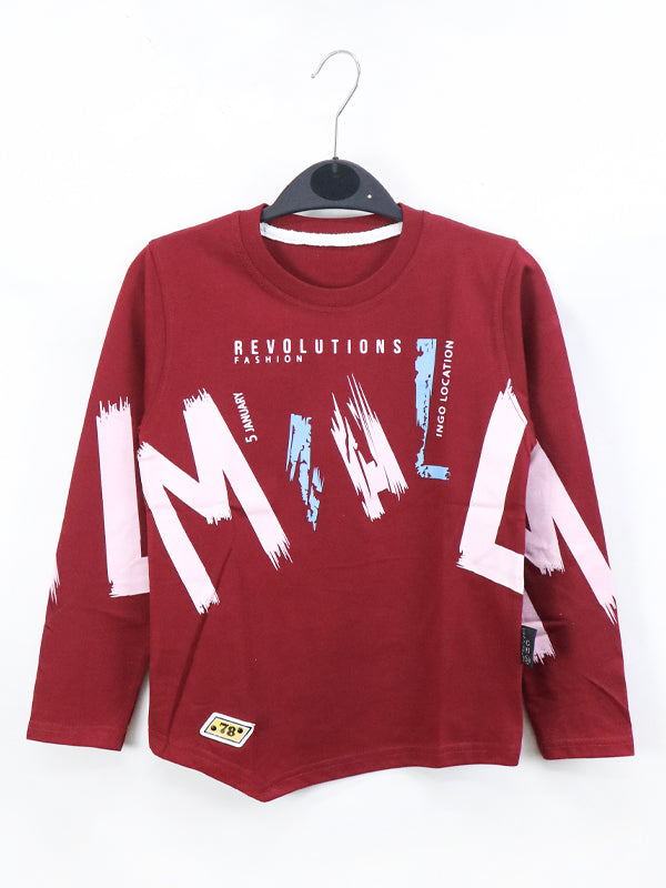 ATT Boys T-Shirt 5Yrs - 10 Yrs Revolutions Maroon