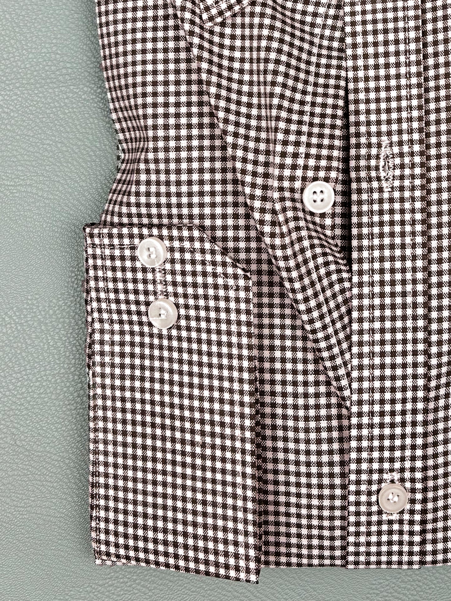 ZS Men's Formal Dress Shirt Dark Brown Checks MFS412
