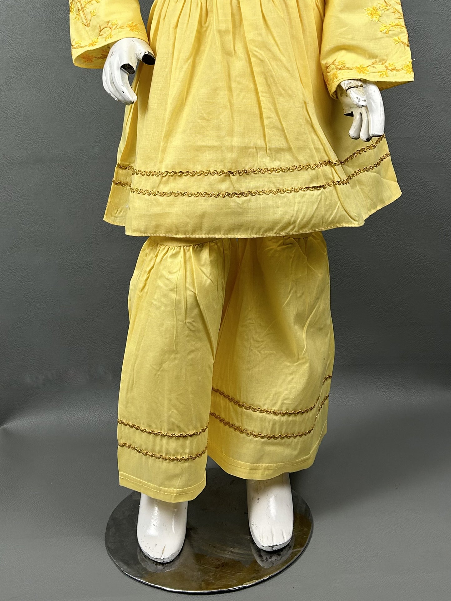 5Yr - 12Yrs Yellow Embroidered Suit For Girls RZ GS147
