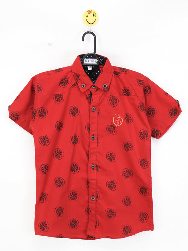 MG Boys Casual Shirt 5Yrs - 10Yrs Polo Red