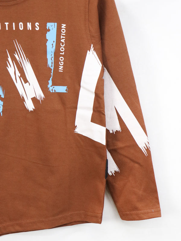 ATT Boys T-Shirt 5Yrs - 10 Yrs Revolutions Brown