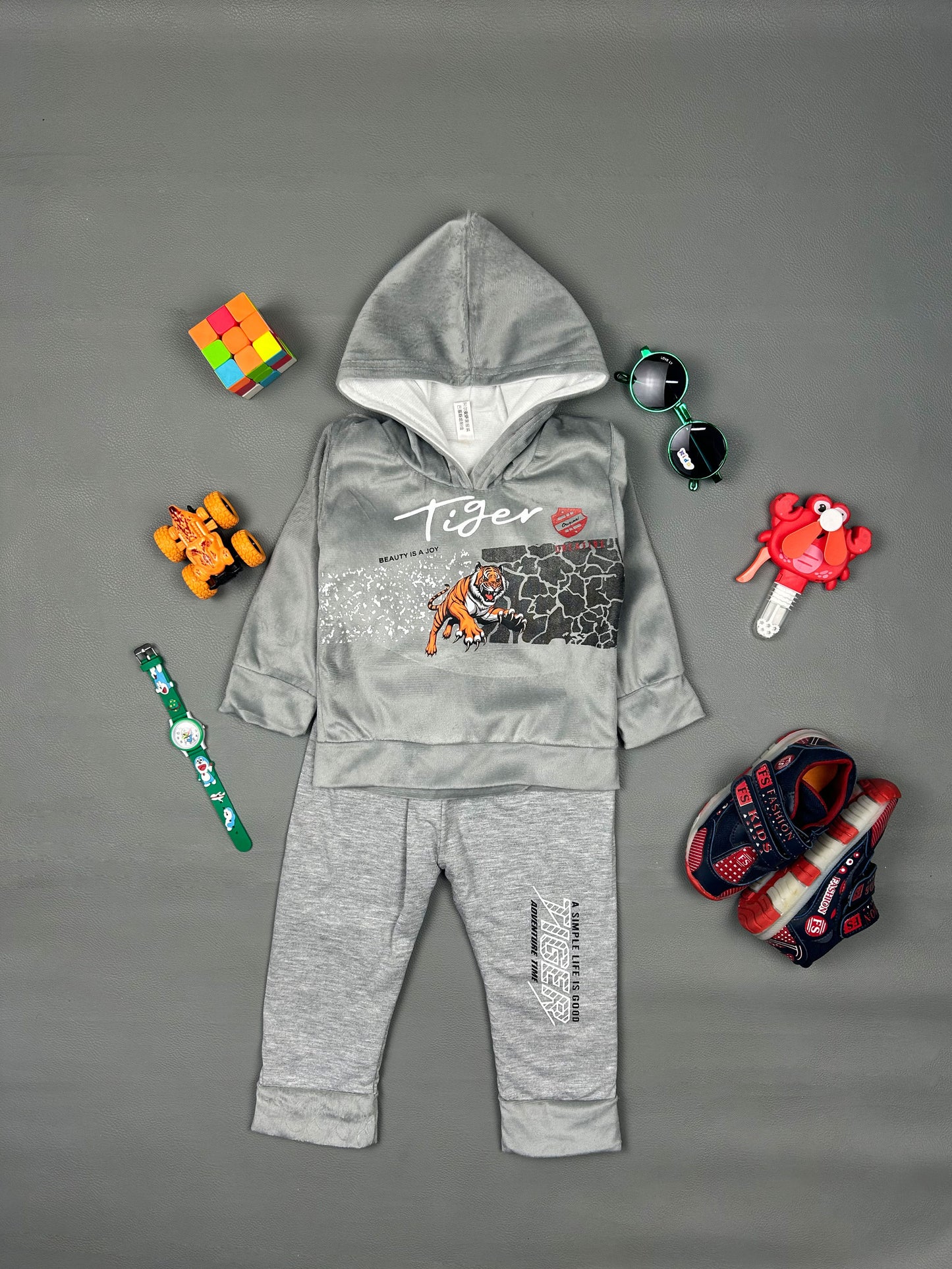 1Yr - 4Yrs Tiger Light Grey Suit For Kids SG BS168