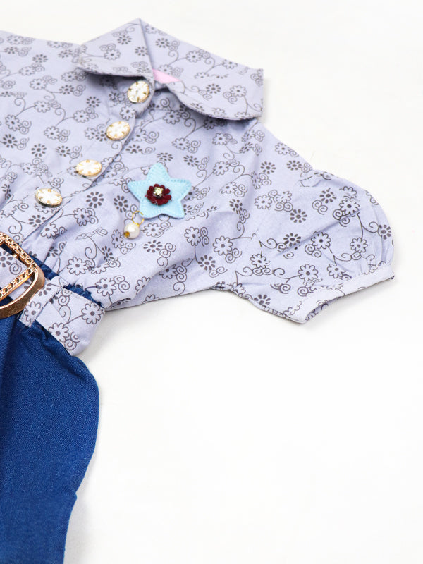 BG Girls Suit 1Yr - 4Yr Flower Designed Light Violet