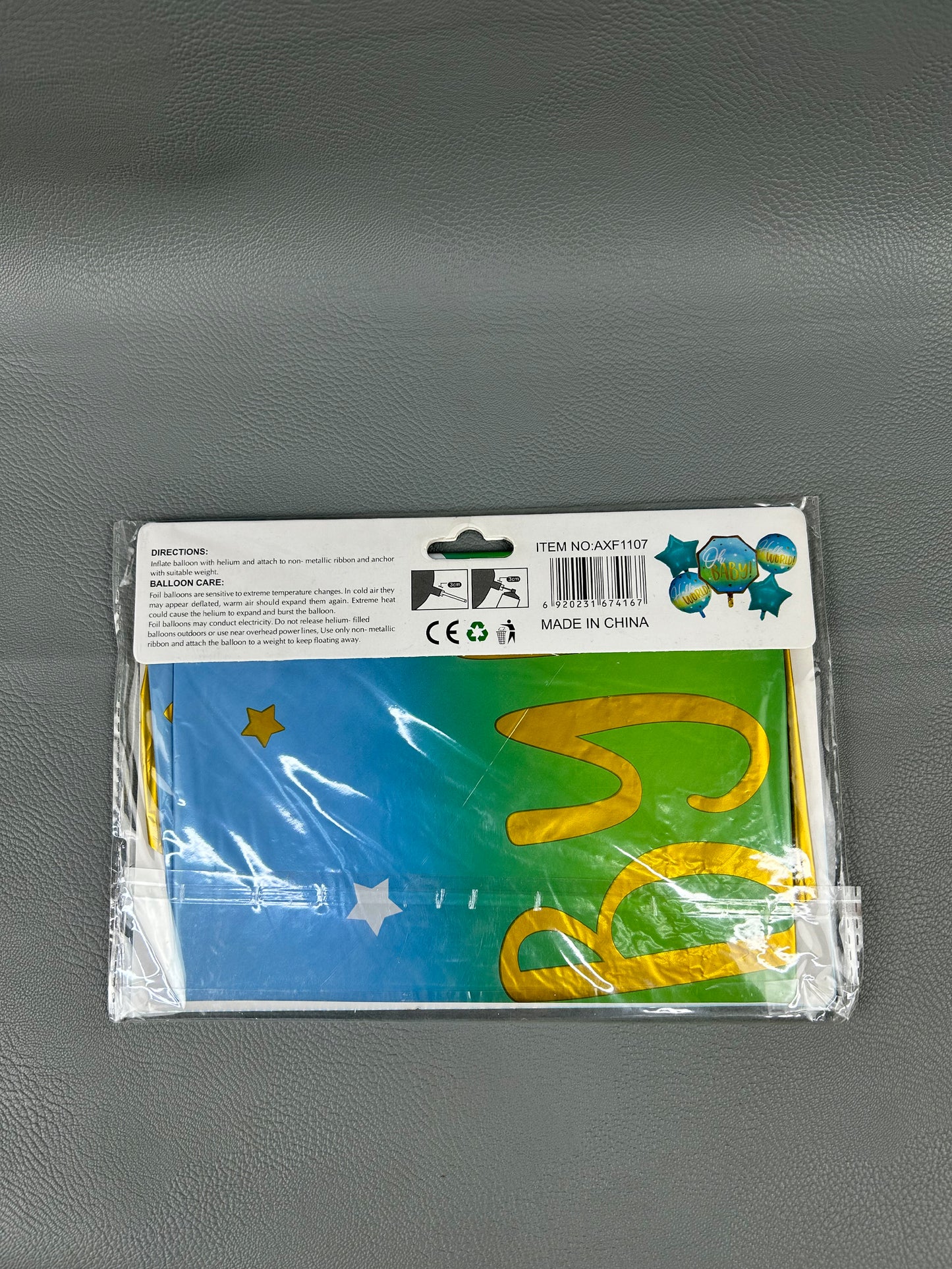 Pack Of 5Pcs Green Oh Baby Party Balloons Set BP56