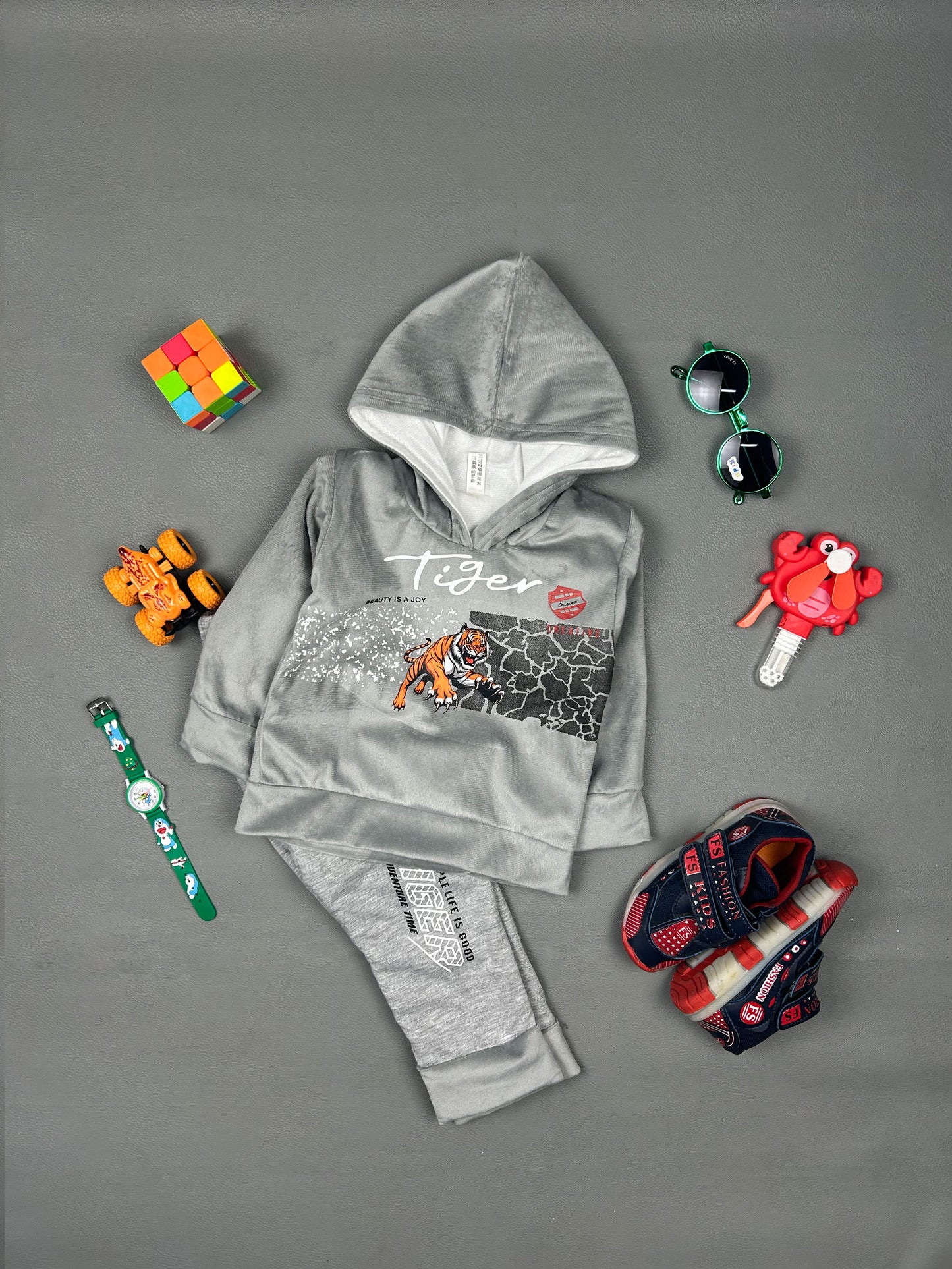 1Yr - 4Yrs Tiger Light Grey Suit For Kids SG BS168