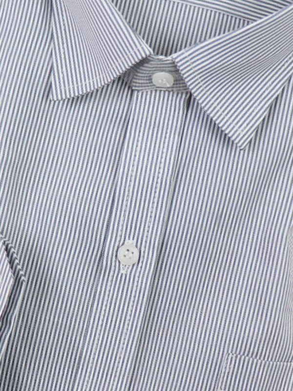 MFS14 AN Men's Formal Dress Shirt Light Grey Lines