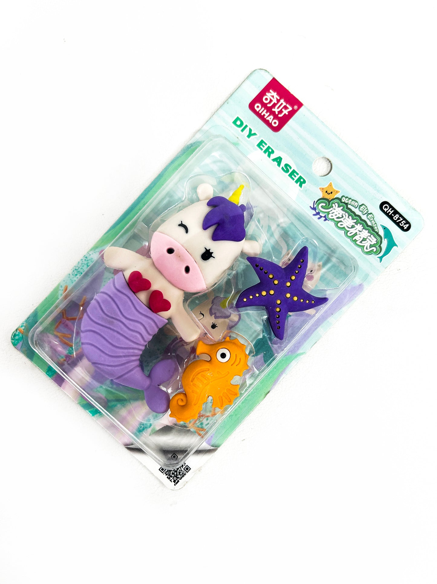 Pack of 3 Sea Creature Shaped Erasers STA66