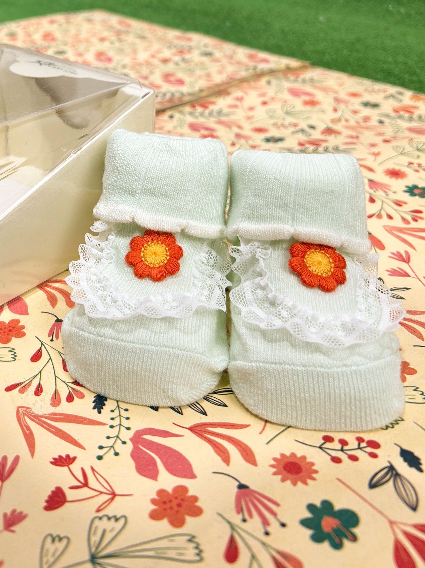 Floral Booties For Newborn NB19