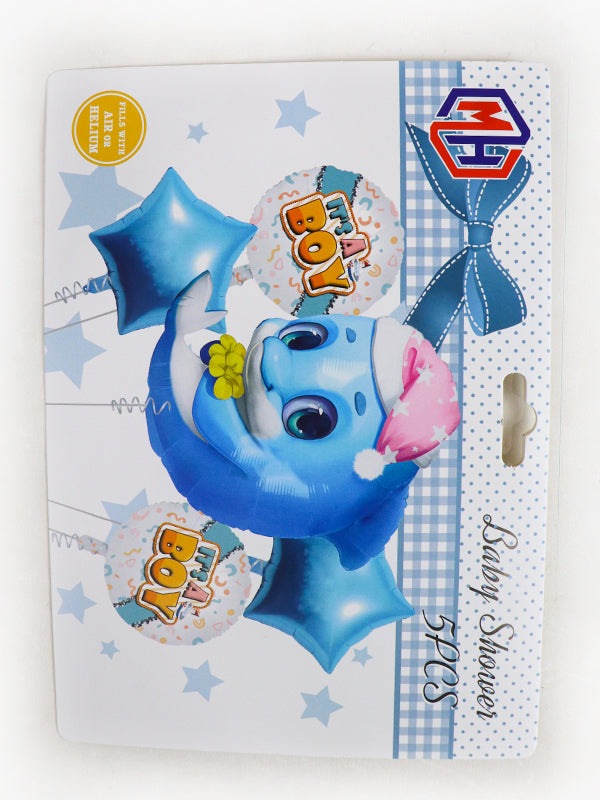BP15 Baby Boy Dolphin 5 Pcs Foil Balloons