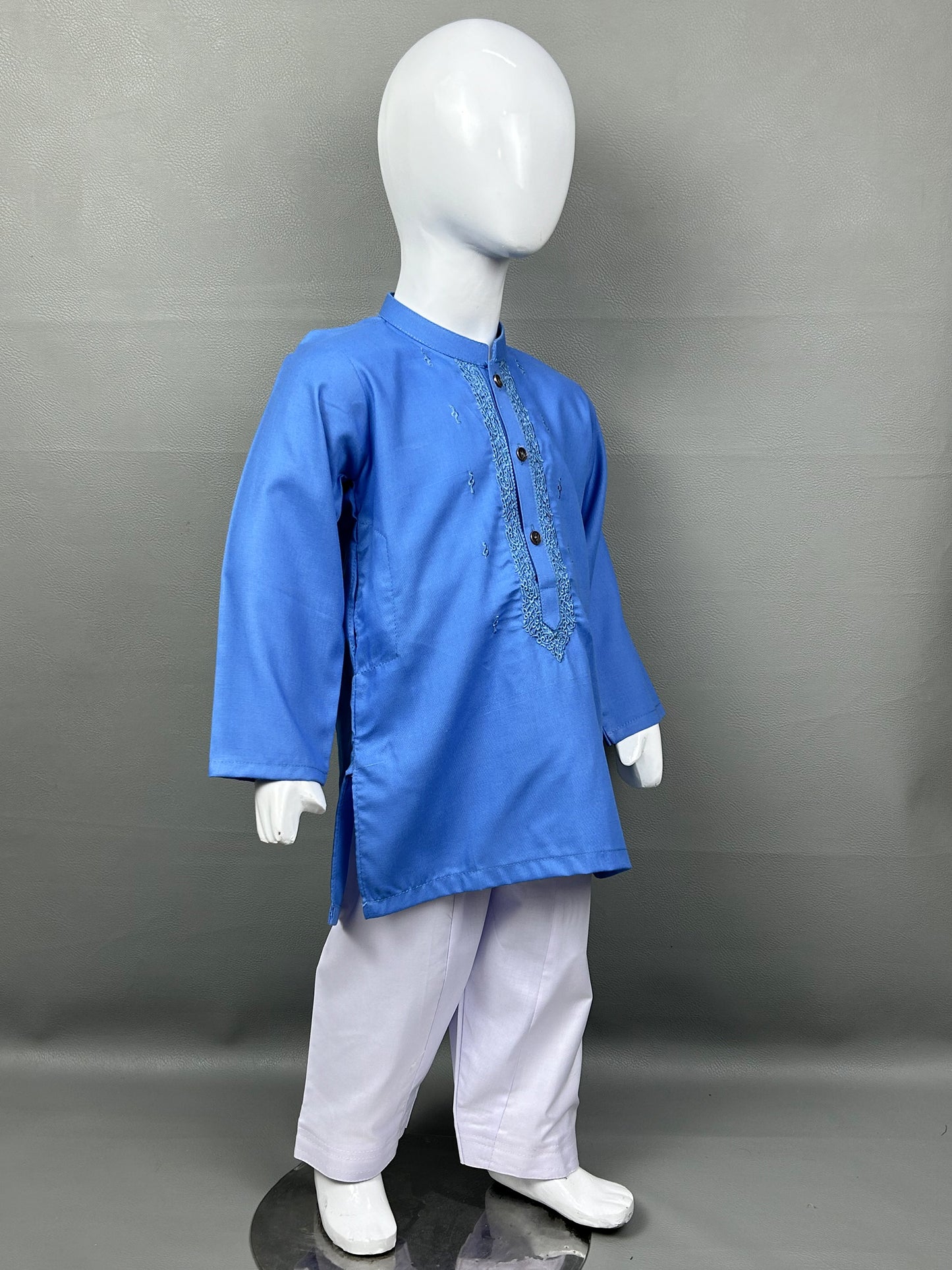 2Yrs - 14Yrs 720 Sky Blue Kameez Shalwar Suit For Boys AM BKS116