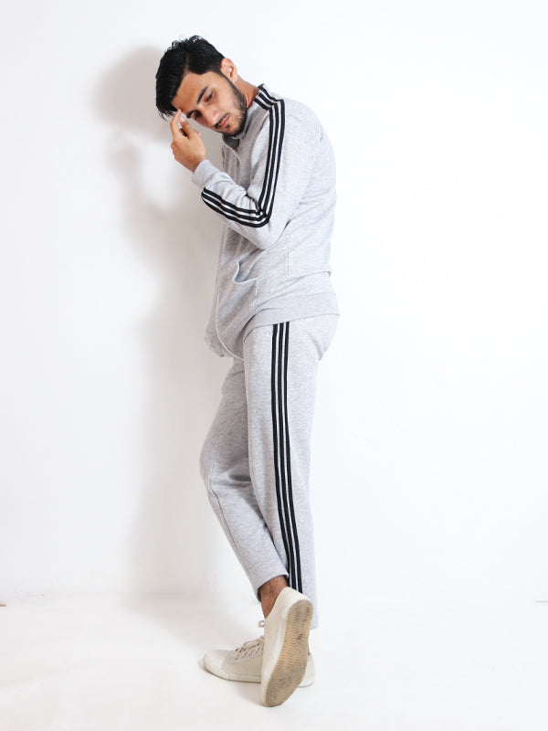 Men's 3-Stripes Track Suit Light Grey