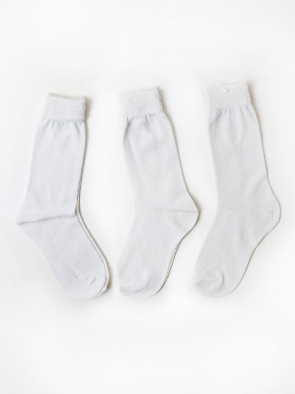 KS02 Pack of 3 Kids Socks White