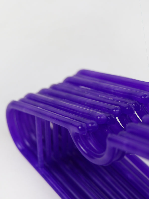 Plastic Clothes Hanger With Tie Rank Pack of 10 Dark Purple