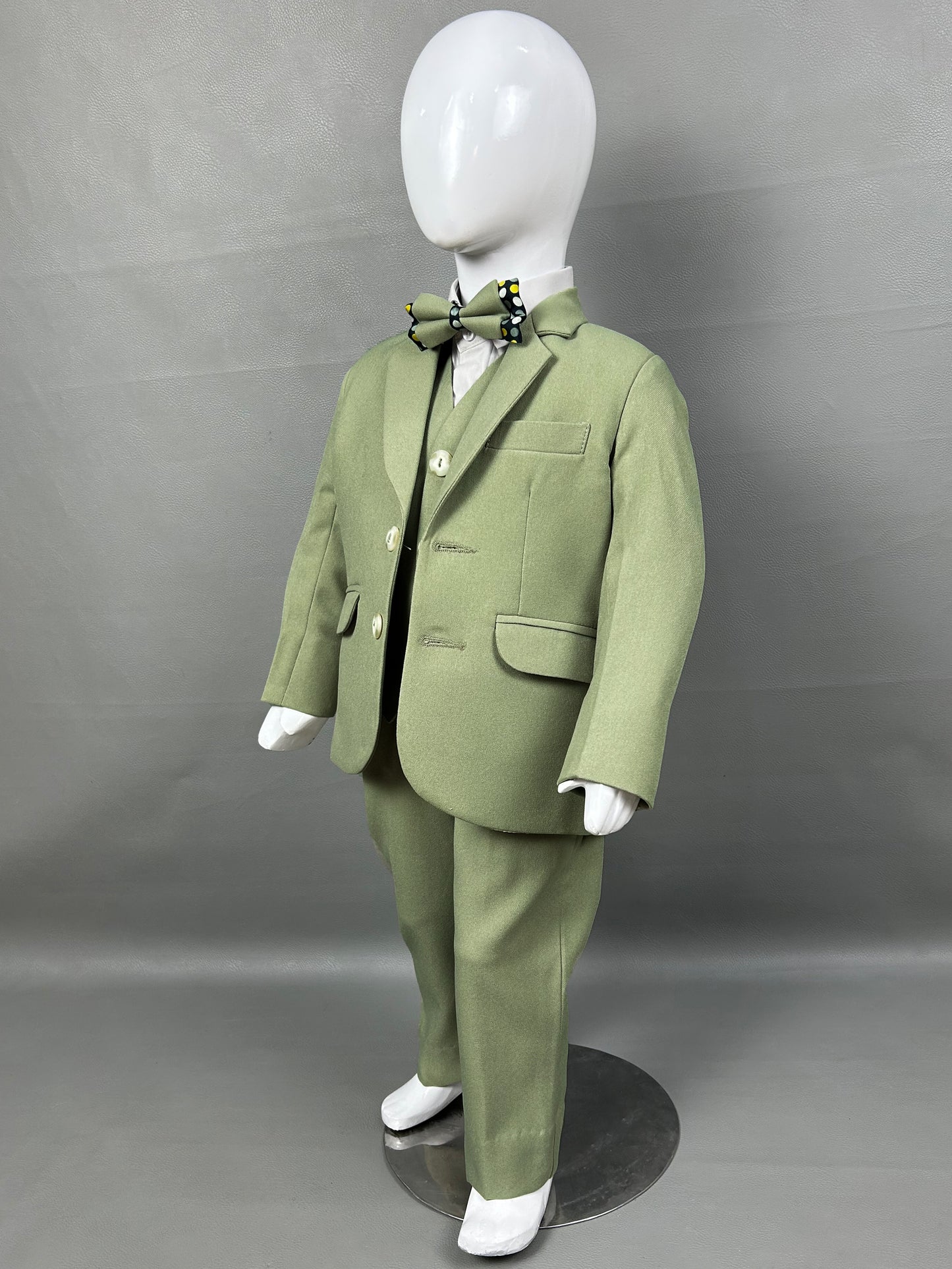 6Mth - 14Yrs Moss Green 5Pcs Coat Pant Suit for Boys BCP26