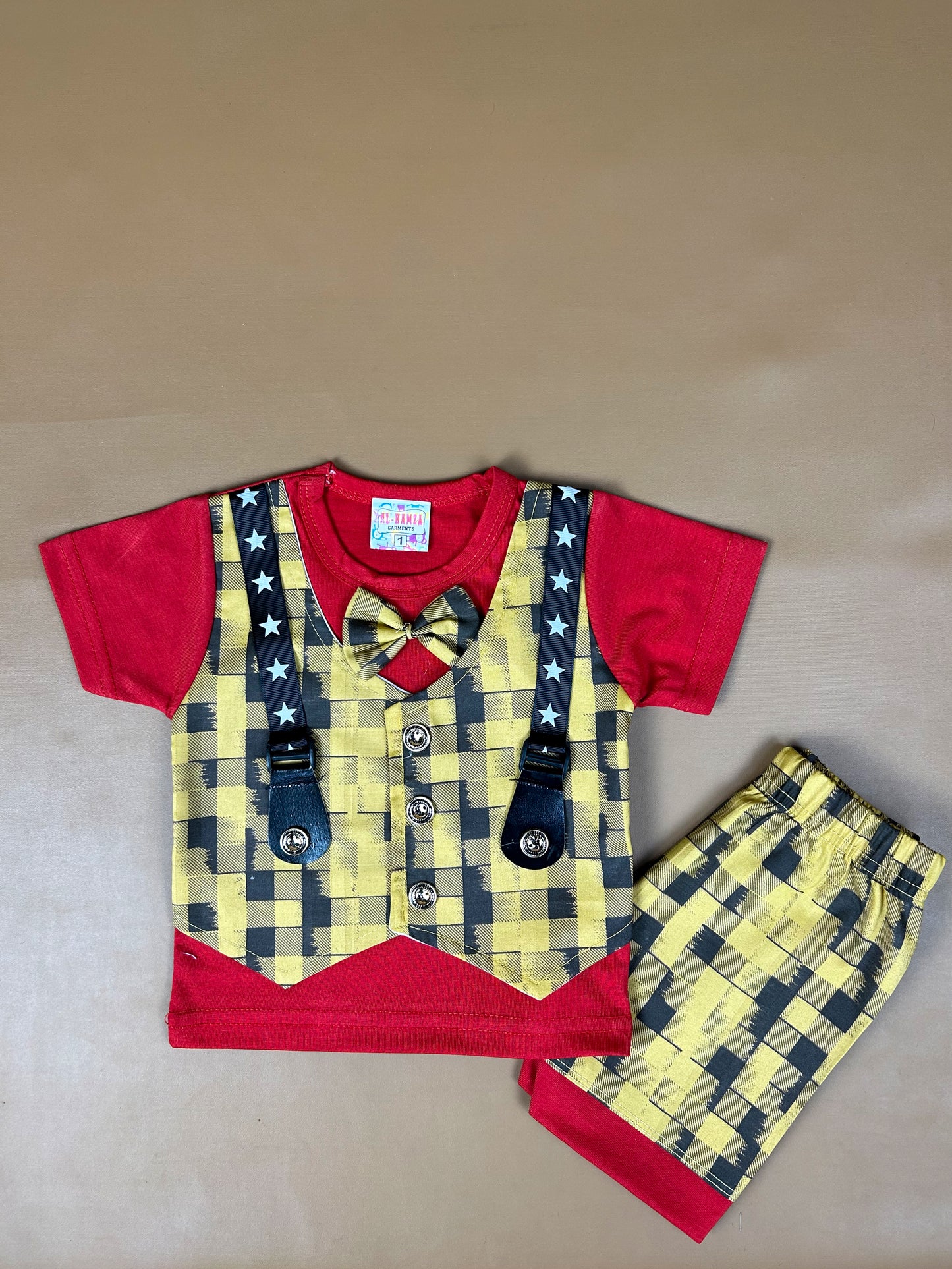 0Mth - 6Mth Red Baba Suit For Newborns NBS342
