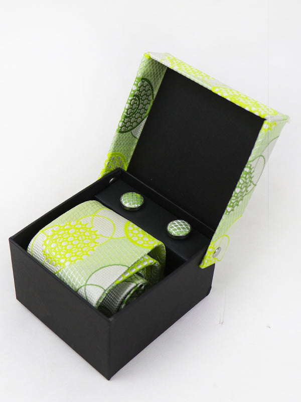 TBS14 3Pcs Tie Gift Box Tie Cuff-Link Pocket Square
