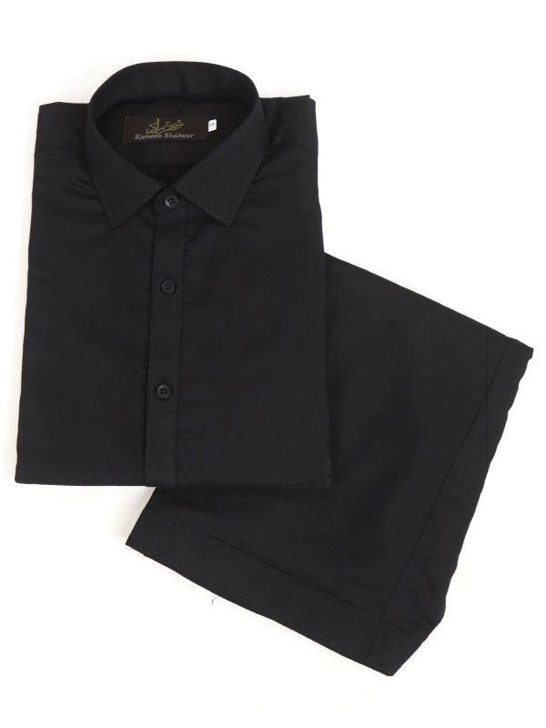 789 Shirt collar Men's Kameez Shalwar Stitched Suit Black