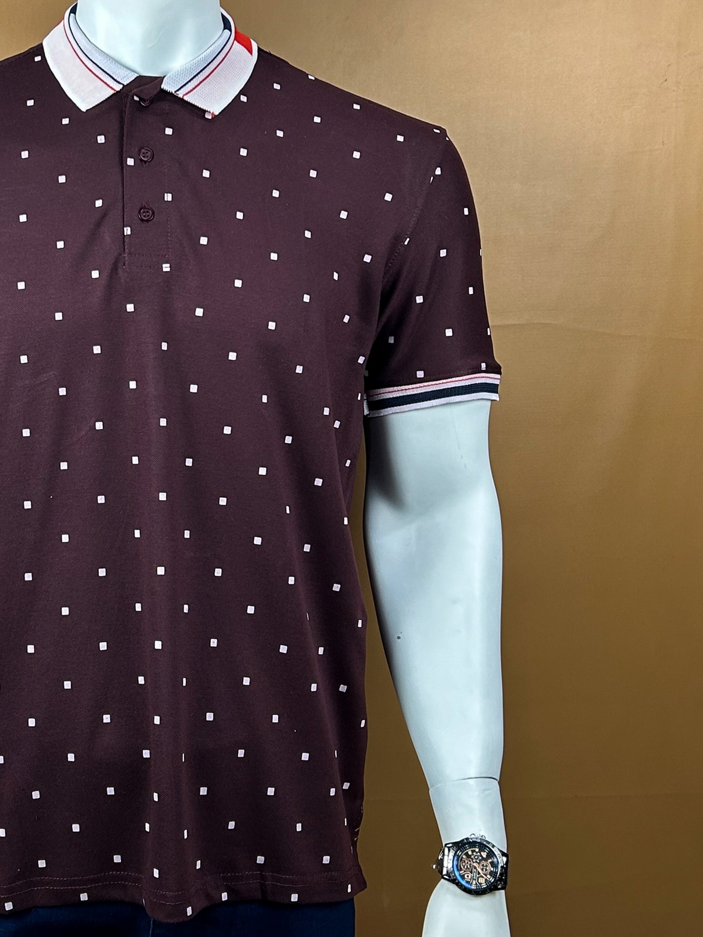 Dark Maroon Plain Polo T-Shirt For Men MTS182