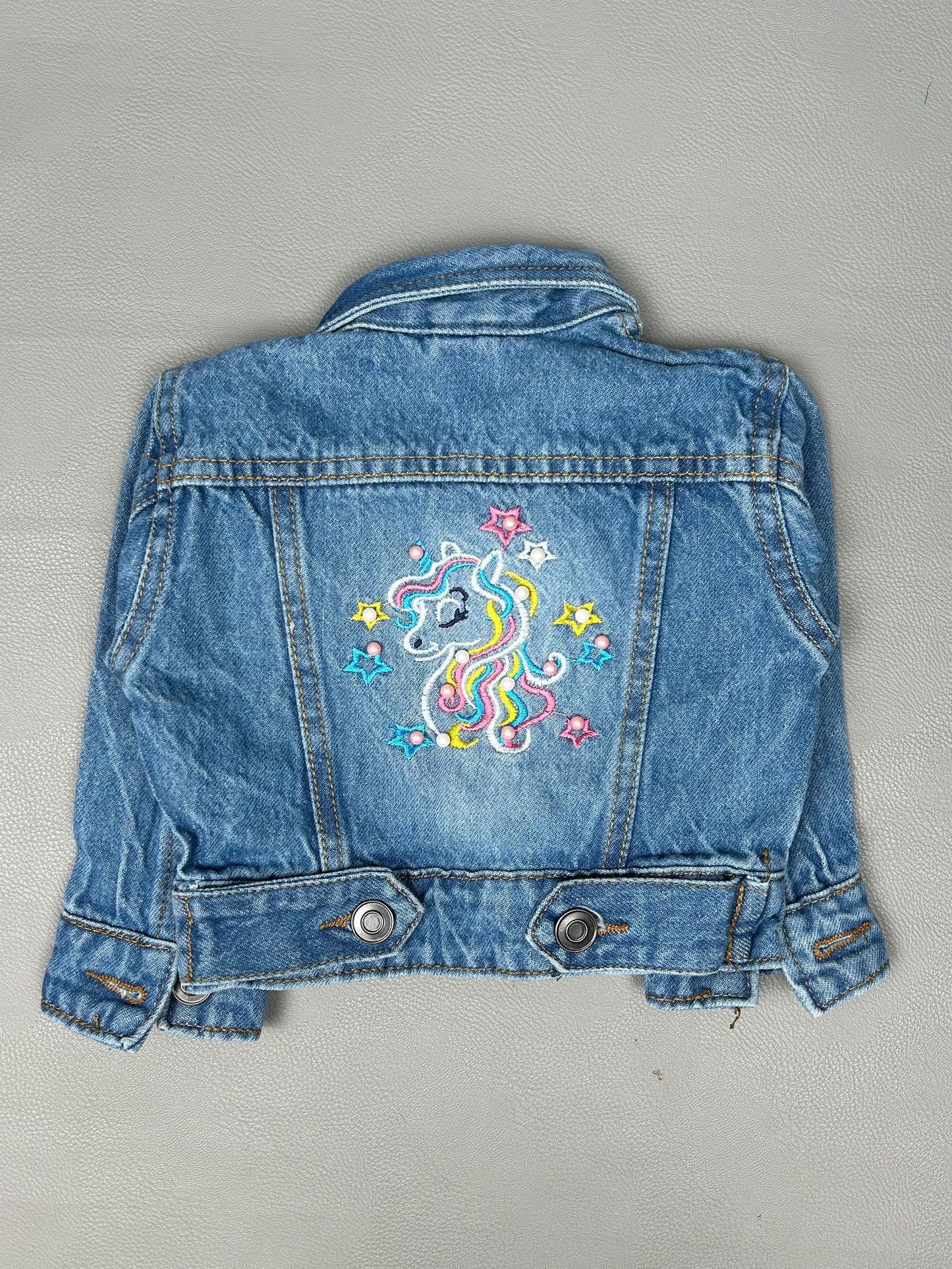 6Mth- 8Yrs Faded Light Blue Denim Jacket For Girls KJ34